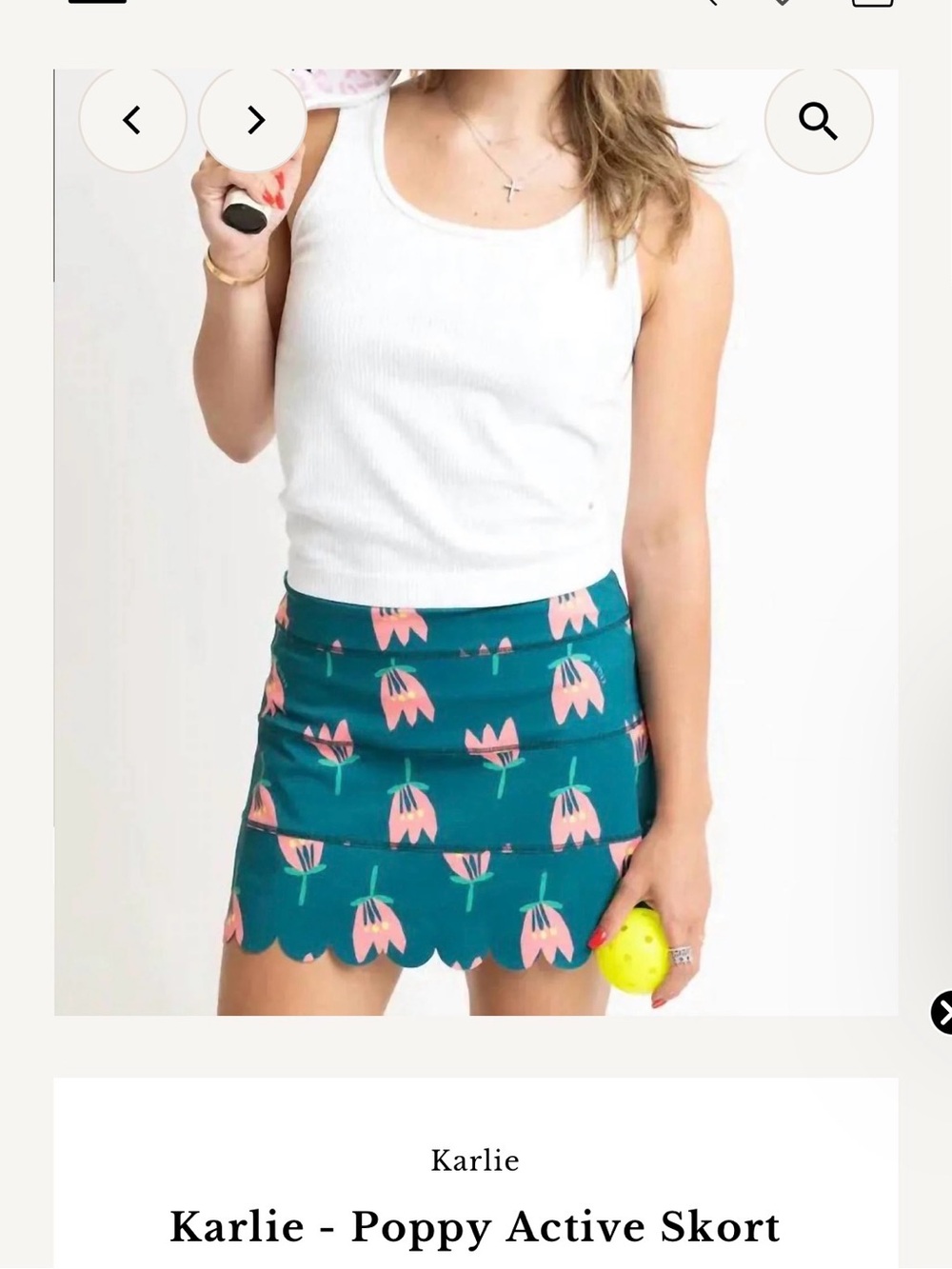 Karlie Teal Mini Skirt with Pink Floral Motif